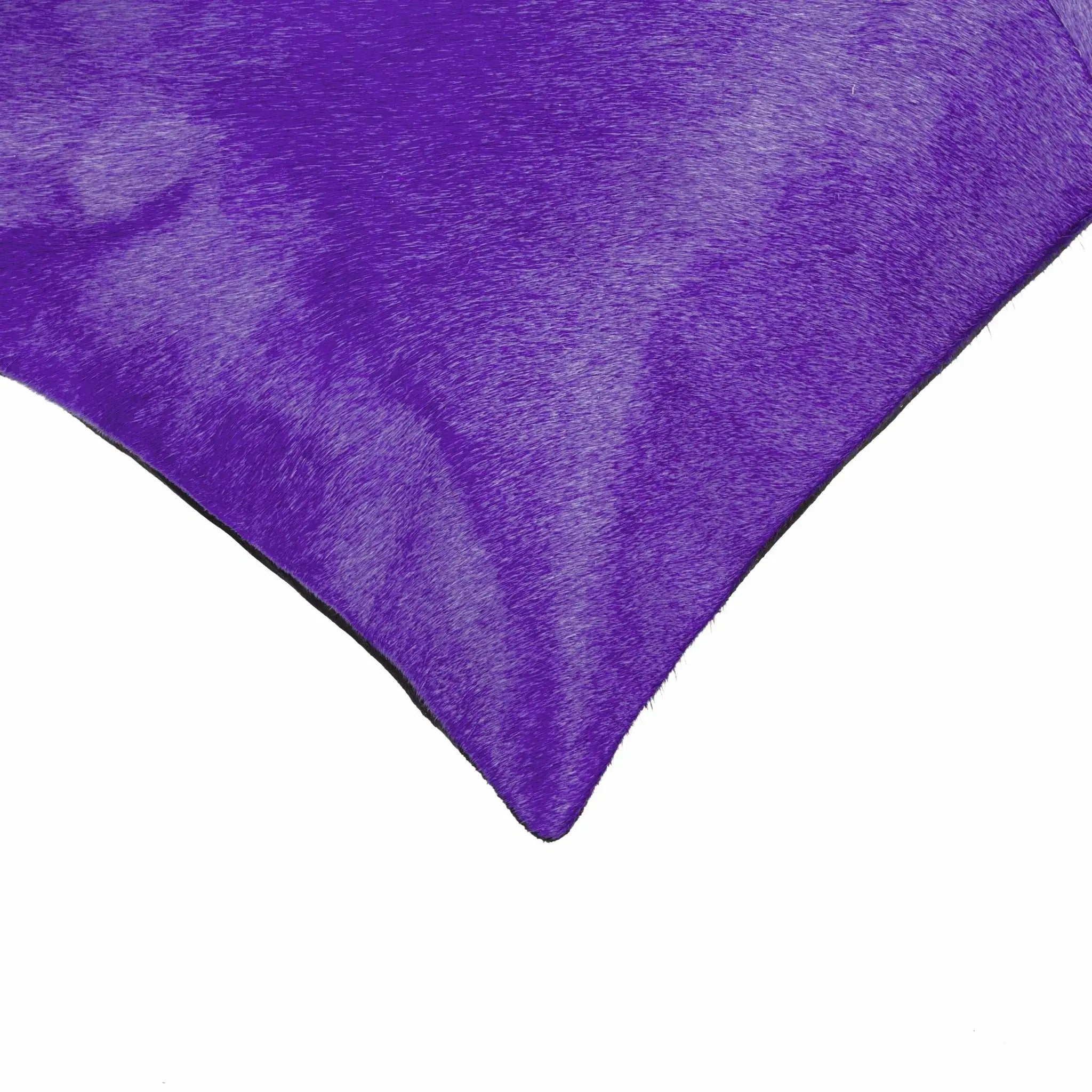 Hand Stitched Purple Natural Cowhide Decorative Lumbar Pillow - Homeroots - Flyclothing LLC