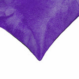 Hand Stitched Purple Natural Cowhide Decorative Lumbar Pillow - Homeroots