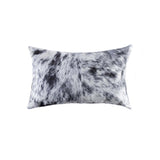 18" X 18" X 5" Salt And Pepper Black And White Cowhide  Pillow - Homeroots