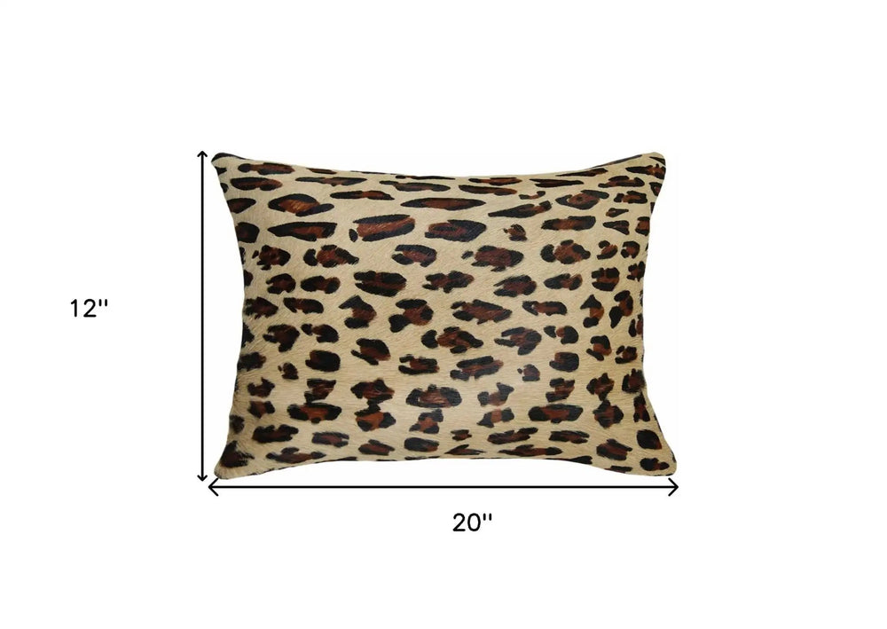 12" X 20" Black and Orange Cowhide Throw Pillow - Homeroots - Flyclothing LLC