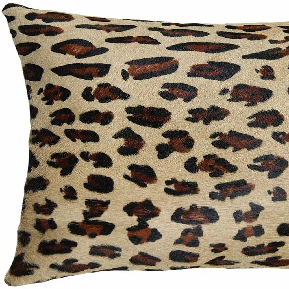 12" X 20" Black and Orange Cowhide Throw Pillow - Homeroots - Flyclothing LLC