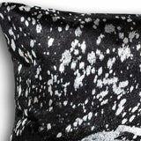 12" X 20" Black and Silver Cowhide Throw Pillow - Homeroots