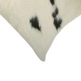 12" X 20" X 5" White And Black Cowhide  Pillow - Homeroots