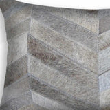 12 X 20 Gray Chevron Cowhide Throw Pillow - Homeroots