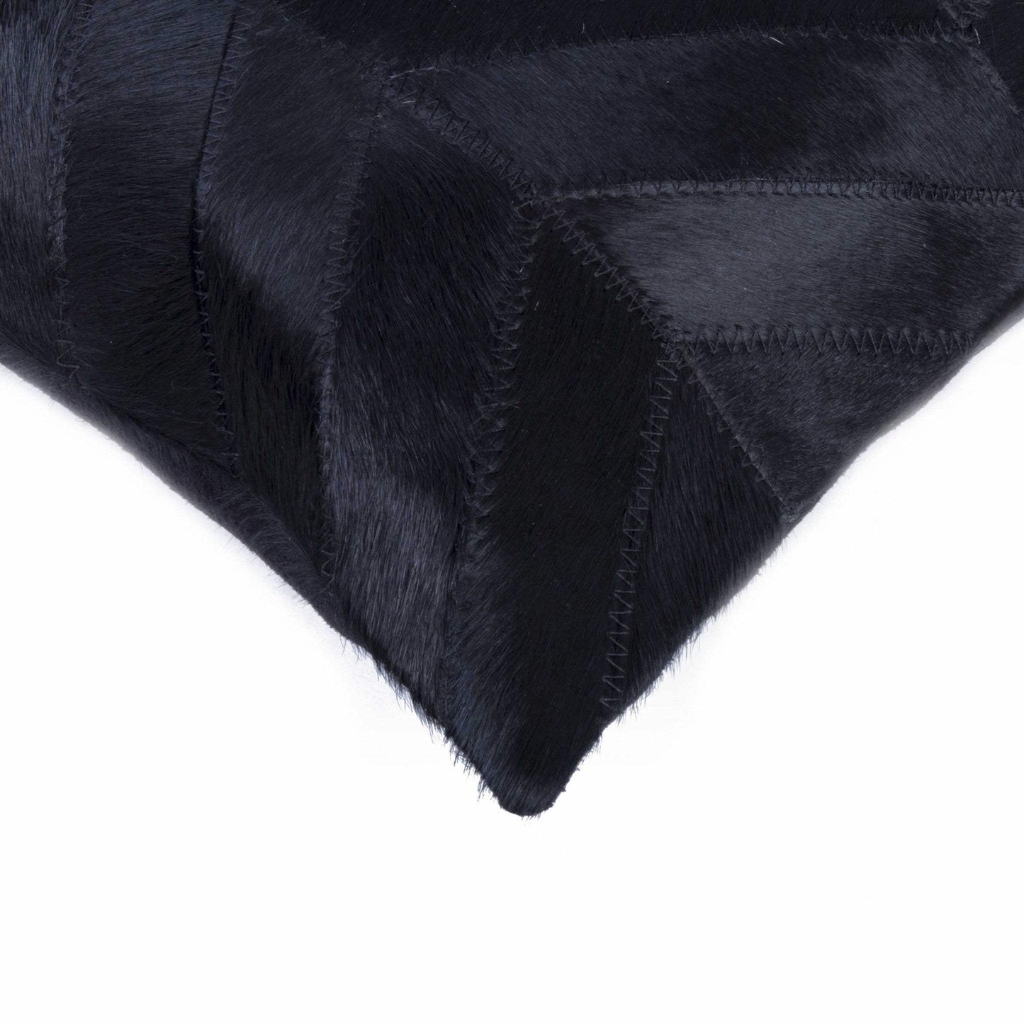 12" X 20" Black Cowhide Throw Pillow - Homeroots - Flyclothing LLC