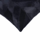 12" X 20" Black Cowhide Throw Pillow - Homeroots - Flyclothing LLC