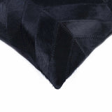12" X 20" Black Cowhide Throw Pillow - Homeroots