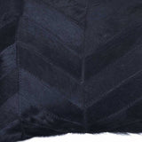 12" X 20" Black Cowhide Throw Pillow - Homeroots