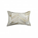 12" X 20" Natural Chevron Cowhide Throw Pillow - Homeroots - Flyclothing LLC