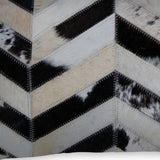 12" X 20" Black Brown and Off White Chevron Cowhide Throw Pillow - Homeroots