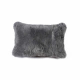 12" X 20" X 5" Gray Sheepskin Pillow - Homeroots - Flyclothing LLC