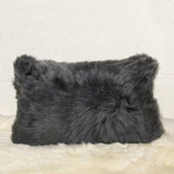 12" X 20" X 5" Gray Sheepskin  Pillow - Homeroots