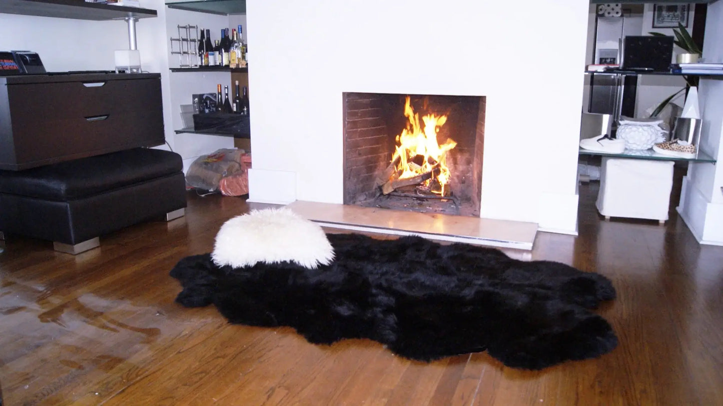 Black Animal Print Area Rug - Homeroots - Flyclothing LLC