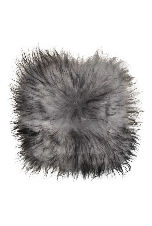 15" X 15" Silver Sheepskin Solid Color Dining Chair Pad - Homeroots