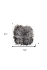 15" X 15" Silver Sheepskin Solid Color Dining Chair Pad - Homeroots - Flyclothing LLC