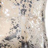 18" Silver and Gray Cowhide Throw Pillow - Homeroots