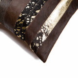 18" Chocolate Cowhide Throw Pillow - Homeroots