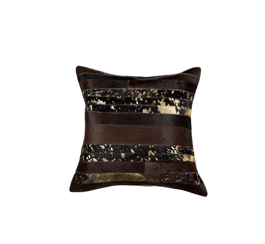 18" Chocolate Cowhide Throw Pillow - Homeroots