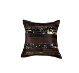 18" Chocolate Cowhide Throw Pillow - Homeroots