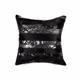 18" X 18" X 5" Black And Silver  Pillow - Homeroots