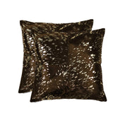 18" X 18" X 5" Gold And Chocolate Quattro  Pillow 2 Pack - Homeroots