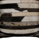 Set of Two Brown and Black Cowhide Throw Pillow - Homeroots