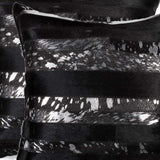 Set of Two 18" Gold and Black Cowhide Throw Pillow - Homeroots