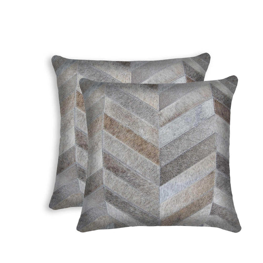 18 X 18 Gray Cowhide Throw Pillow - Homeroots - Flyclothing LLC