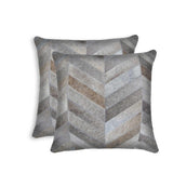 18 X 18 Gray Cowhide Throw Pillow - Homeroots