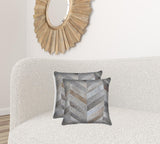 18 X 18 Gray Cowhide Throw Pillow - Homeroots