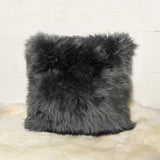 18" X 18" X 5" Gray Sheepskin  Pillow 2 Pack - Homeroots