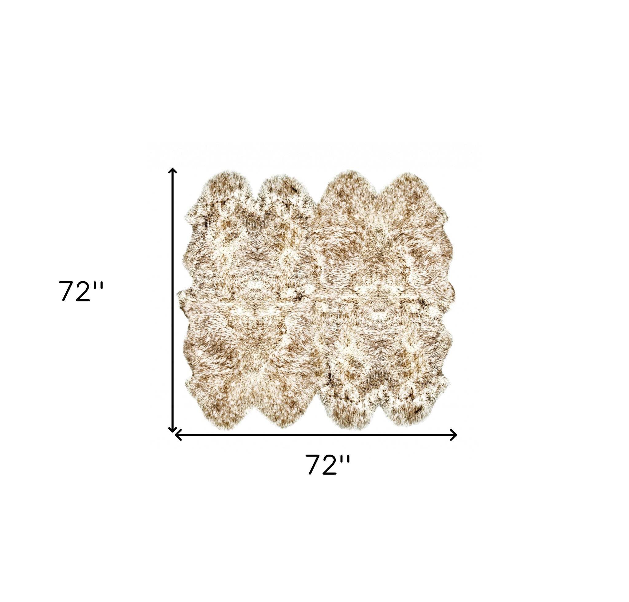 72" X 72" Gradient Chocolate Octo Sheepskin - Area Rug - Homeroots - Flyclothing LLC