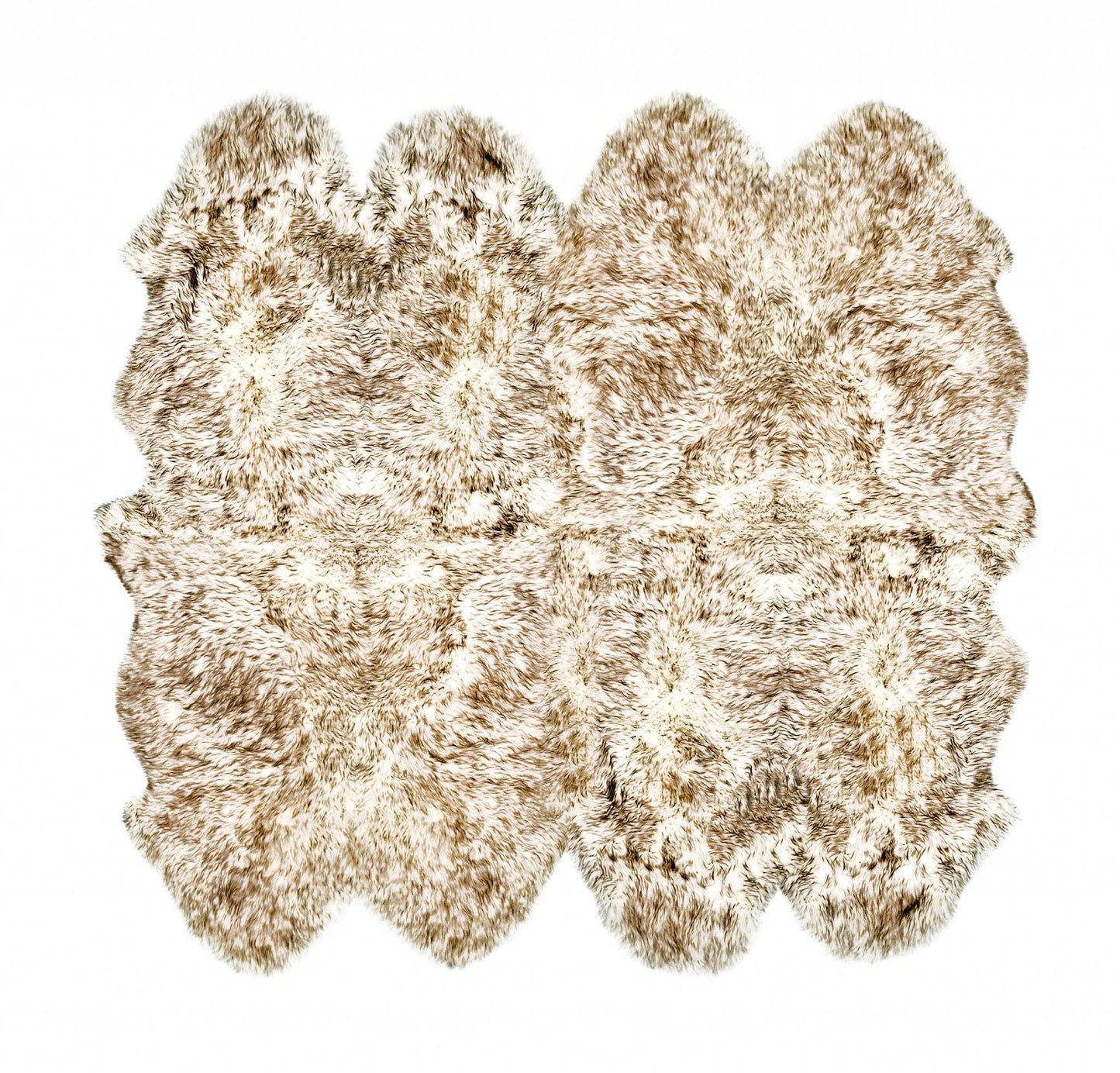 72" X 72" Gradient Chocolate Octo Sheepskin - Area Rug - Homeroots - Flyclothing LLC