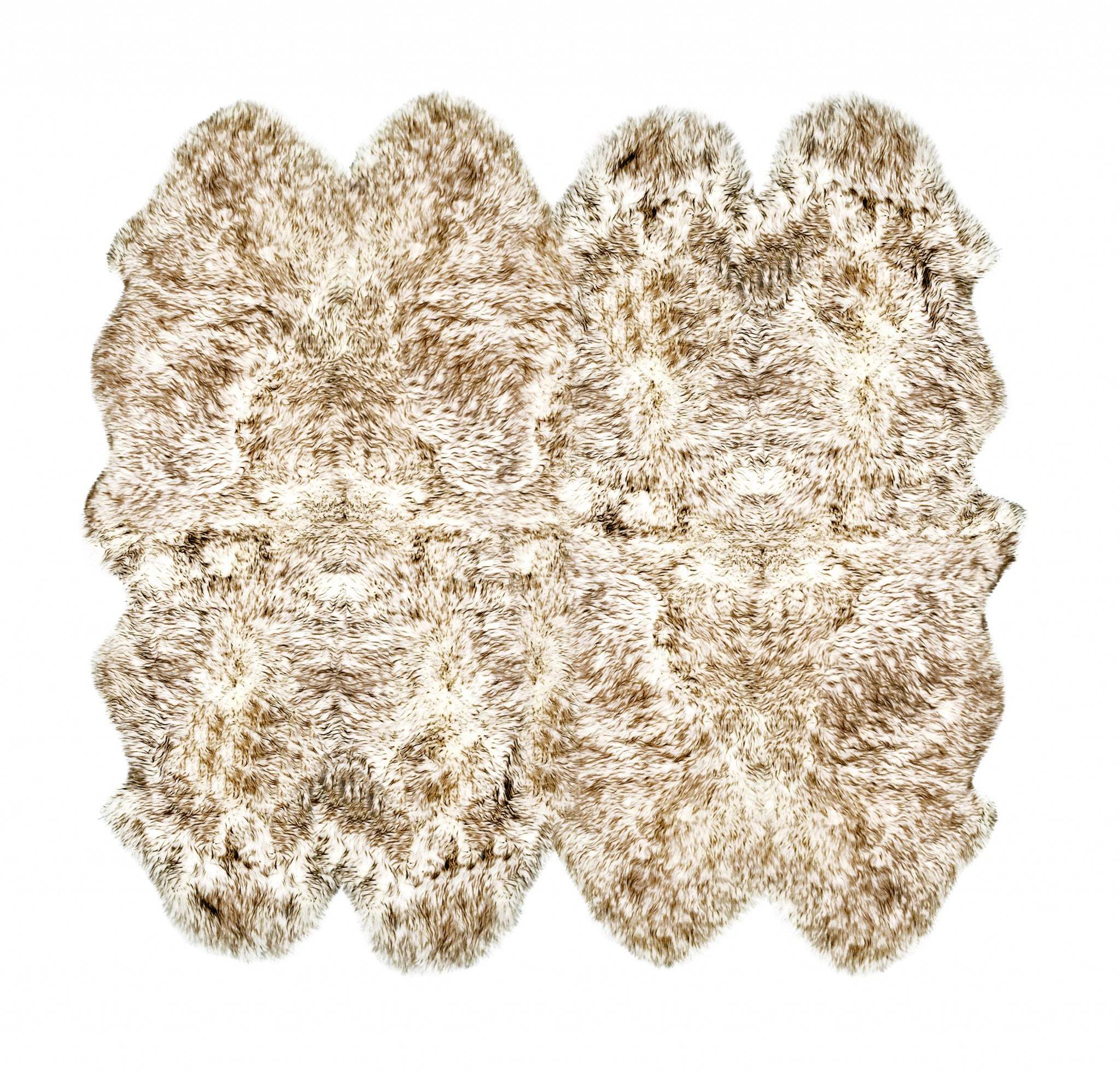 72" X 72" Gradient Chocolate Octo Sheepskin - Area Rug - Homeroots - Flyclothing LLC