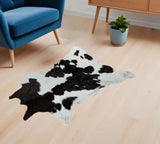2' X 3' Black and White Cowhide Hand Woven Area Rug - Homeroots