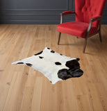 2' X 3' Natural Black And White Calfskin Area Rug - Homeroots