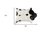 2' X 3' Natural Black And White Calfskin Area Rug - Homeroots
