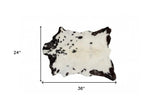 2' X 3' White And Black Calfskin - Area Rug - Homeroots