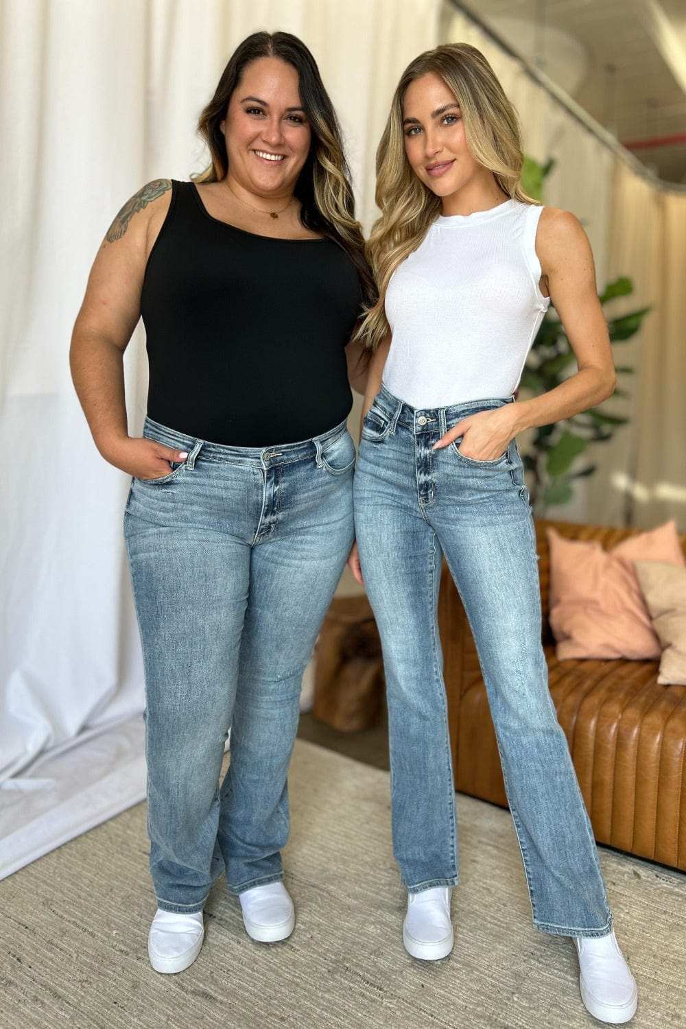 Judy Blue Full Size Medium Rise Bootcut Jeans - Trendsi - Flyclothing LLC