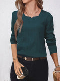 Textured Long Sleeve Blouse - Trendsi