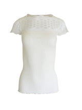 EGI Exclusive Merino Wool Blend Top Lace Trim Short Sleeves. Proudly Made in Italy. - tittimitti - Flyclothing LLC