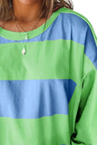 Color Block Round Neck Long Sleeve Top - Trendsi - Flyclothing LLC
