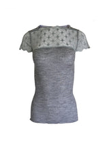 EGI Exclusive Merino Wool Blend Top Lace Trim Short Sleeves. Proudly Made in Italy. - tittimitti - Flyclothing LLC