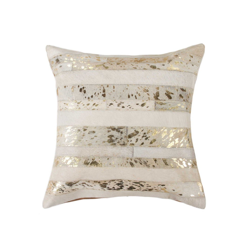 18 X 18 Beige Cowhide Throw Pillow - Homeroots