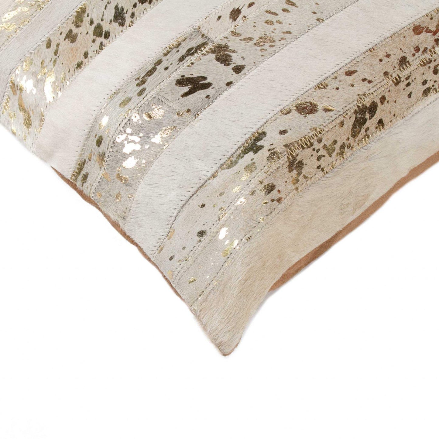 18 X 18 Beige Cowhide Throw Pillow - Homeroots - Flyclothing LLC