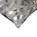 18" Silver Cowhide Throw Pillow - Homeroots - Flyclothing LLC