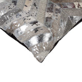 18" Silver Cowhide Throw Pillow - Homeroots