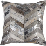 18" Silver Cowhide Throw Pillow - Homeroots - Flyclothing LLC