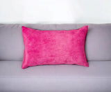 12" X 20" Fuschia Cowhide Throw Pillow - Homeroots
