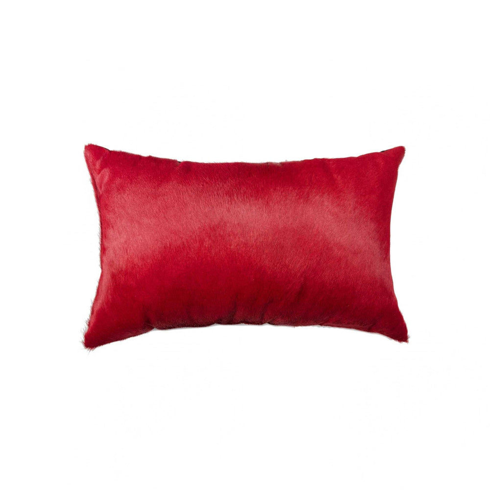 12" X 20" X 5" Wine Cowhide  Pillow - Homeroots